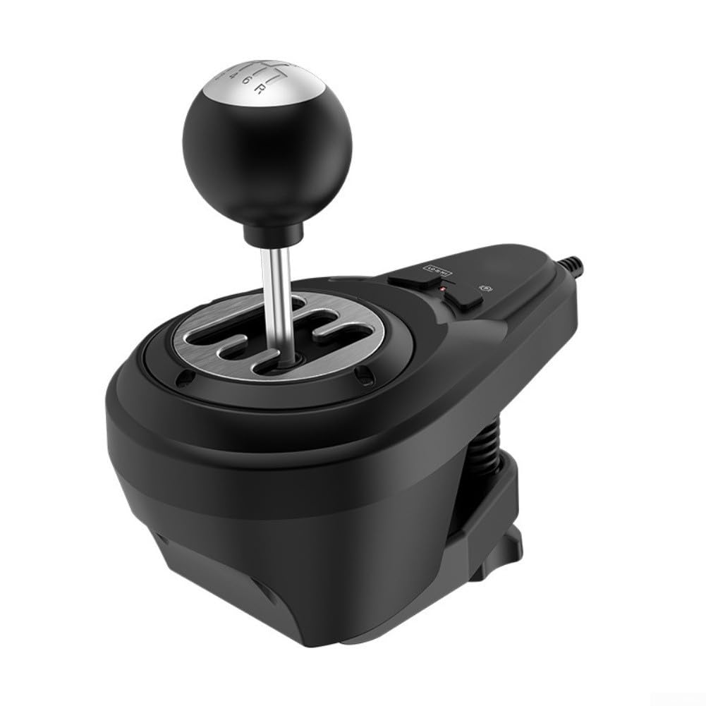 Palanca de cambios de carreras con diseño secuencial 6 Plus 1 para ruedas de carreras Sim, palanca de transmisión manual compacta para PC y consola de juegos en estilo negro