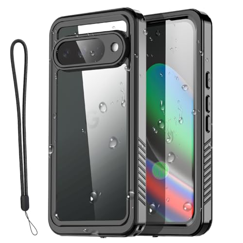 AICase for Google Pixel 10 Case Waterproof, Clear Built-in Screen Protector Water Proof Shockproof Dustproof Snowproof Full Body Rugged Transparent Underwater Phone Case with Lanyard