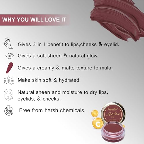 Image of Seven Seas Lips & Cheek Tint Combo Pack of 2 | Matte Natural Blush for Women | Lip Tint with Vitamin E | Nourishing Cheek Tint (Peach Pof /)