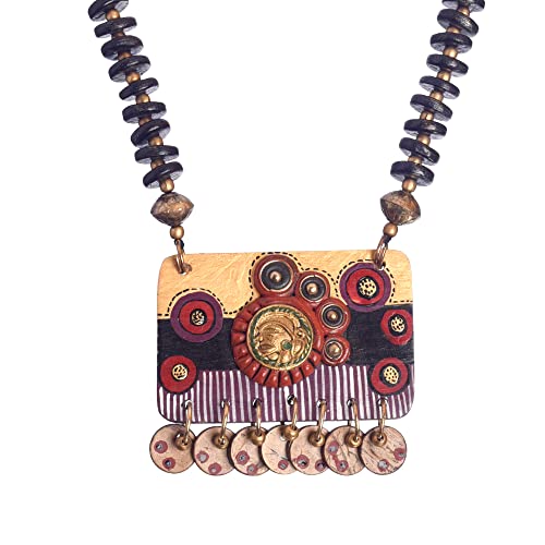 Image of Handcrafted Tribal Dhokra & Floral Charm Necklace Collection | Artisan Brass, Glass & Contemporary Statement Necklaces for Women | Ethnic, Elegant & Artistic Jewelry