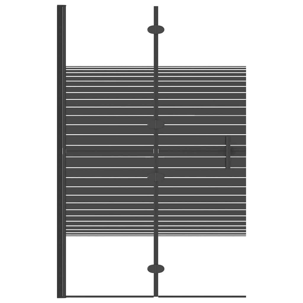 Składana kabina prysznicowa ESG 80 x 140 cm, czarna, z aluminiową ramą, ścianką prysznicową, drzwiami wahadłowymi, uchwytem, łącznie z uszczelką i rolką ułatwiającą montaż i czyszczenie
