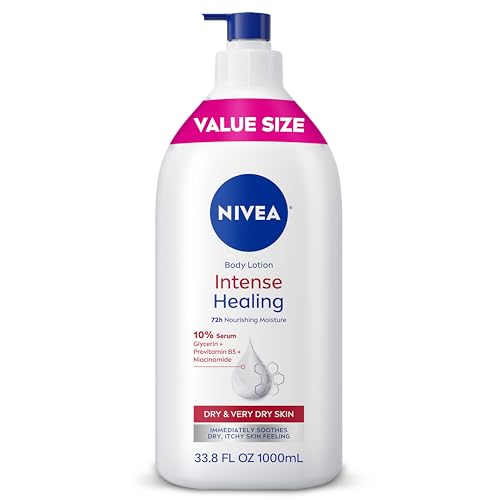 NIVEA Intense Healing Body Lotion for Very Dry, Itchy Skin with Glycerin, Provitamin B5 and...