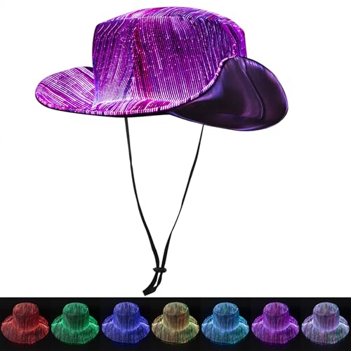 LED Bucket Hat, 7 Colors Rave LED Hats for Men