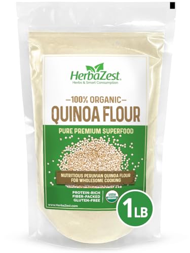 HerbaZest Organic Quinoa Flour – 1 LB – Premium USDA Certified, V...