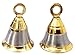 Purpledip Brass Hanging Bells (Set of 2): Small Bells in Copper-Silver Finish with Tingling Sound (11847)