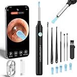 Hopefox Ohrenschmalz Entferner Otoskop, 1080P HD WiFi Ohrenreiniger mit Camera und 6 LEDs Leuchten, Ohr Reinigung für Baby Kinder Erwachsene, schwarz
