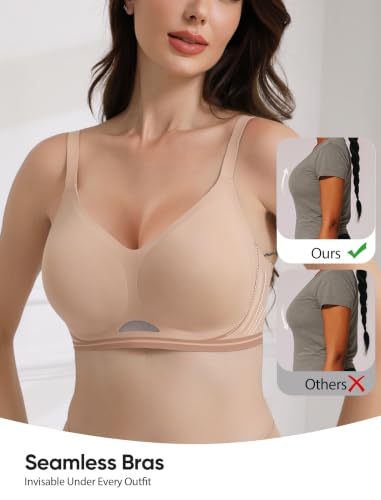 Image of Wireless Bras for Women No Underwire Seamless Buttery Bralettes Smoothing Women's Bras Full Coverage Shapedly Bra
