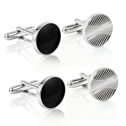 HattusaShield 2 Pairs Bouton de Manchette Homme, Classiques À La Mode Rétro Manchette Liens, pour Costume Chemise De Mariage Cadeau De Graduation Affaires