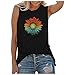 Yowablo Femmes Tank TopsSleeveless Sunflower PrintedCasualElegant Chemisiers Chemisiers Chemisier Blanc Transparent