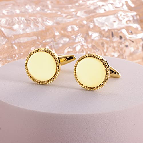 Hawson Shiny Metal Cufflinks And Studs Set For Men - 2 Pairs Cufflinks With 6 Pieces Studs In Gift Box (Gold) #TOP5