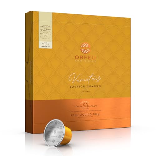 Orfeu Café Bourbon Amarelo, 100% Arabica, Torra Média Clara, Cápsulas