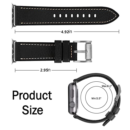 Image of HUAFIY Compatible for Apple Watch Bands 42mm 44mm45mm46mm 49mm 38mm 40mm41mm, Genuine Leather Band Strap for iWatch Series 11 /10 /9 /8,7,6,5,4,3,2,1, Ultra3 2 1