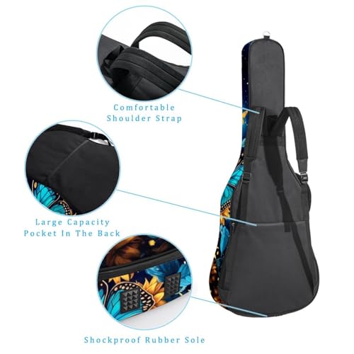 JRHEJTFZ Housse pour guitare acoustique de 1,9 cm d’épaisseur – Imperméable – Durable et élégant – Motif galaxie, tournesol et papillon, Multicolore 4., 42.9×16.9×4.7 in, Motif imprimé tendance - Les Beatles, Paul McCartney, John Lennon, RIngo Starr, George Harrison JRHEJTFZ Housse pour guitare acoustique de 1,9 cm d'épaisseur - Imperméable - Durable et élégant - Motif galaxie, tournesol et papillon, Multicolore 4., 42.9x16.9x4.7 in, Motif imprimé tendance – Image 4