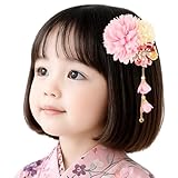 【OTAKUMARKET】浴衣 髪飾り 子供 七五三 袴 着物 卒業式 夏祭り 着物 和装 和風 髪留め リップ 高級 8色選べる (06ベビーピンク)