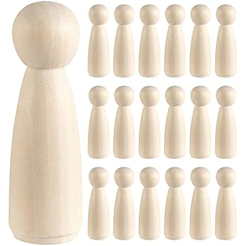 HOIGON 30 PCS 3.5 Inch Wooden Peg Dolls Cover