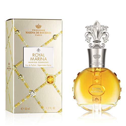 Royal Marina Diamond by Princesse Marina de Bourbon | Eau de Parfum Spray | Fragrance for Women | Fruity, Oriental, and Musky Scent with Notes of Vanilla and Tonka Bean | 50 mL / 1.7 fl oz