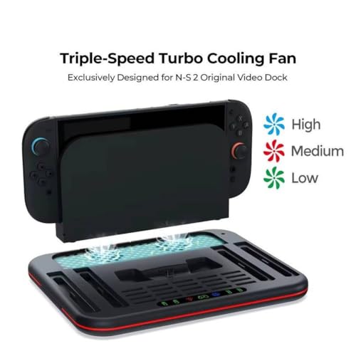 Base 5 en 1 para Switch con ventilador regulable y 9 modos RGB 4