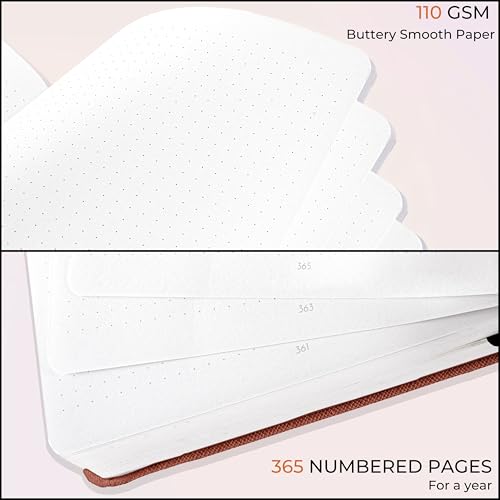 Image of NEORAH -A5 RULED | 368 Pages - 110 Gsm | PAGE A DAY JOURNAL (21x14.8 cm)-Hardcover RULED Notebook |Back Pocket|3 Silk Book Mark-Completely HANDMADE for Journaling,Note Taking- BROWN