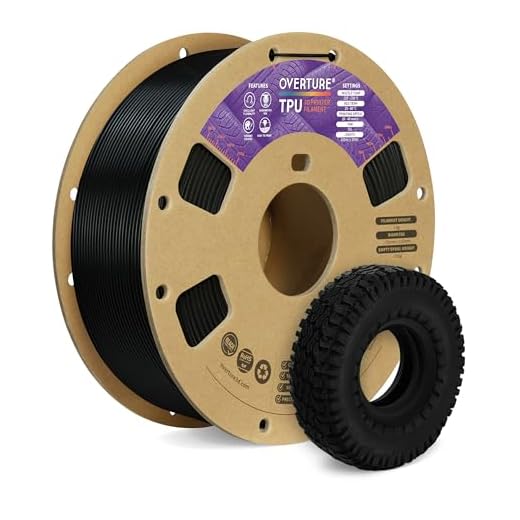 OVERTURE TPU Filament 1.75 mm, Flexible TPU Rolle Weiches 3D-Drucker Filament, 95A 1kg Spule (2.2 lbs), Maßgenauigkeit +/- 0,02 mm (Schwarz)