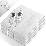 sinnlein Doppel-Wärmeunterbett 160x140cm mit Abschaltautomatik und 2 Temperaturzonen | Heizdecke mit 3 Temperaturstufen | Wärmebettunterlage fürs Bett | Wärmedecke aus weichem Vlies