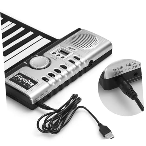 OFFSCH 折りたたみ式電子ピアノ 61 フルサイズキー 電子キーボードピアノ 内蔵スピーカー シリコン MIDI 出力 音楽制作用