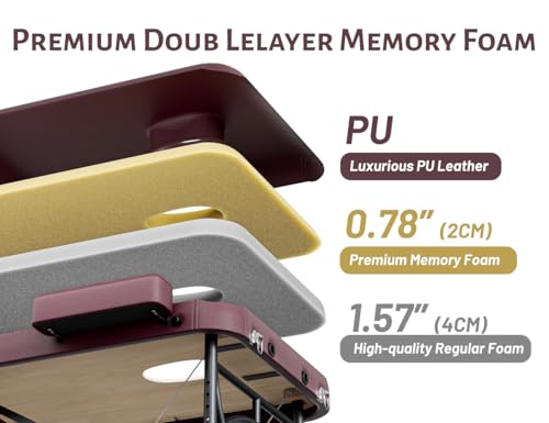 Image of 3 Fold Professional Massage Table Portable Hold Up 1100LBS Burgundy