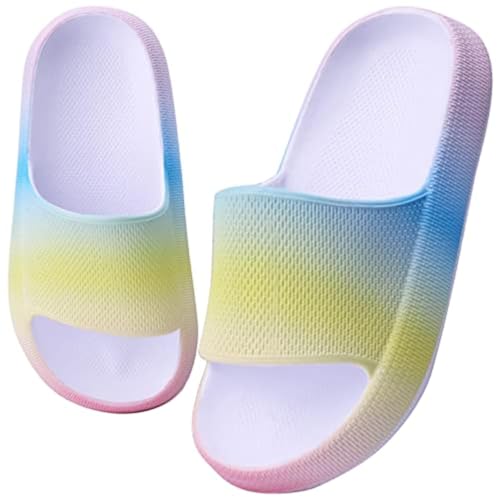 WYSFLY Niños Verano Zapatillas Niñas Ducha Zapatillas Antideslizantes Verano Playa Piscina Sandalias Arco iris 35 EU