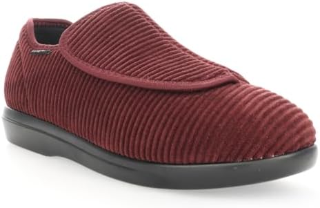 Propét Women's Cush n foot Slippers, Burgundy Corduroy, 9 XX-Wide US | Image 1