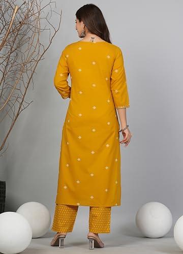 Image of Amayra Women's Pure Cotton Embroidered Straight Kurta Set with Palazzo Pants & Dupatta- Ethnic Wear