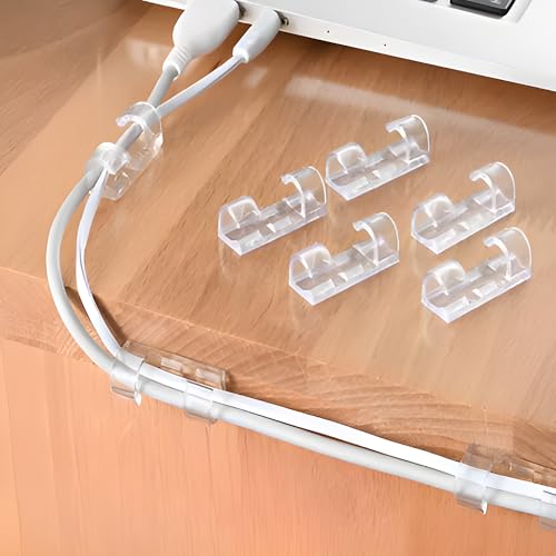 40 piezas JacobsParts Clips Adhesivos Transparentes para Organizar Cables al 0.26" de Diámetro miniatura 7