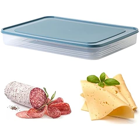 Ham Fridge Box, Refrigerator Storage Box with Lid, Stackable Meat Saver Cheese Food Storage Container, Egg Freshness Box, Fridge Organisers for Fruit/Vegetables/Meat (Ham Box) Cover