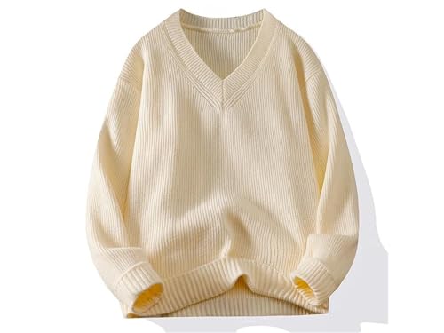 Men's V-Neck Pullover Sweater Long-Sleeved Casual Street-Chic Knitted Sweater for Everyday Wear2