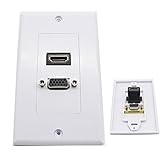 Lemeng New design Gold plated HDMI VGA Component Composite Audio Video Wall Face Plate Panel-White