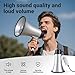 Flydot Megaphone Speaker Microphone Siren and 240-Second Recording Bulhorn Includes Volume Control for Outdoor Events and Crowd Management Silver