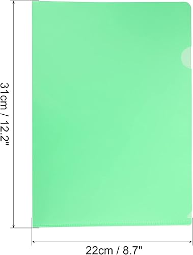 Miniatura 2 de PATIKIL Carpetas tipo L, paquete de 24 unidades, tamaño A4, bolsillos de plástico para proyectos, papel transparente, funda para documentos, para