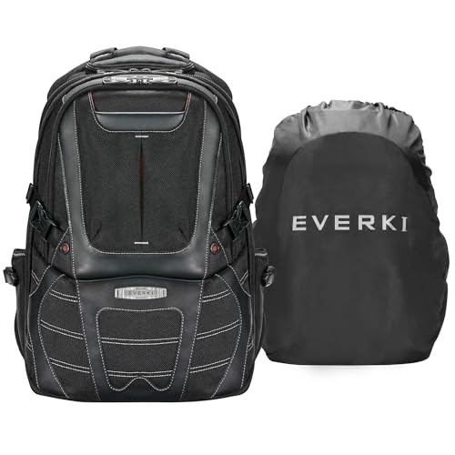 EVERKI Concept 2 Professional Laptop Backpack – Travel Backpack for Men, Laptop Bag Fits 17.3-Inch – 30L Durable Business Back Pack with Ballistic Nylon & Leather – Black (EKP133B)