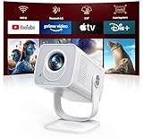 [Android 13|Ottica Corta]Proiettore WIFI6 e Proiettore Portatile Bluetooth 5.4 Two-Way Supporto 1080P 4K Mini Videoproiettore Auto Keystone Rotazione di 270° Per Esterni/Telefoni/HDMI/USB/TV Stick
