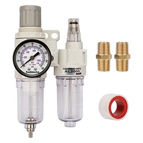 Solimeta Air Filter Regulator Lubricator Combo AFC2000 1/4" NPT Cover