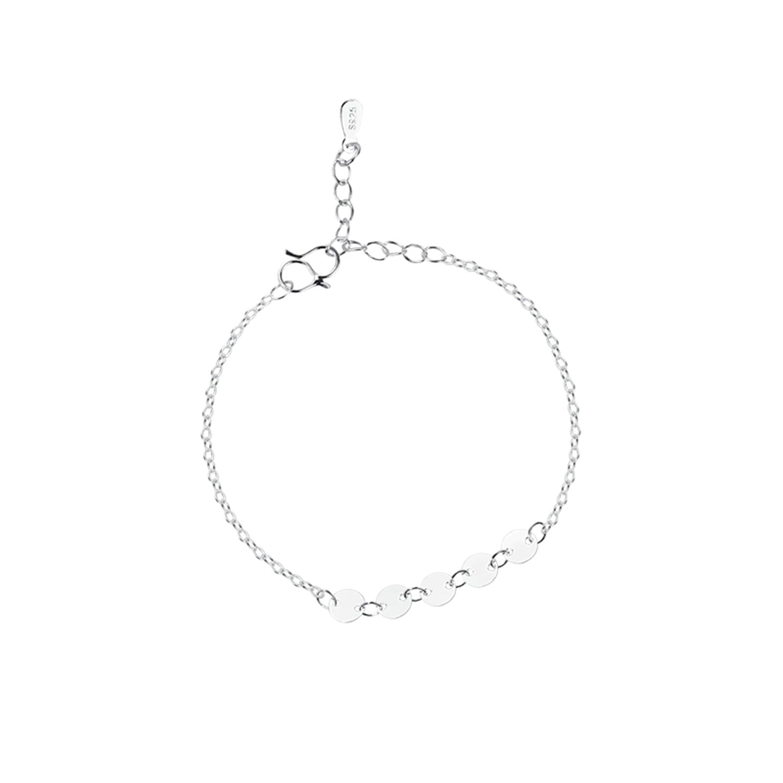Tobillera de oro blanco de 9 quilates Au375, joya para el pie para mujer, oro de 9 quilates, con lentejuelas, para verano, playa, para adolescentes, niñas, 25 cm de longitud