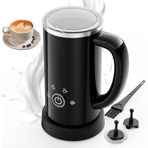 Milk Frother Electric 4 in 1 - Automatic Milk Frothers and Milk Steamer 400ML, Warm and Cold Foam Maker for Coffee, Latte, Cappuccino, Macchiato, Hot Chocolate, Ideal for Home & Office Use