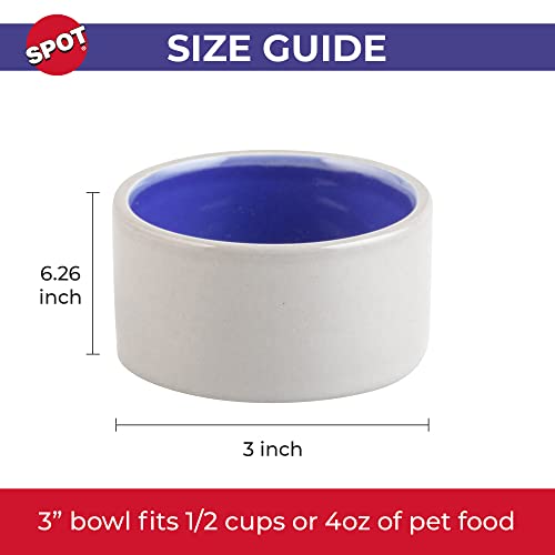 SPOT by Ethical Products – Ceramic Stoneware Pet Bowl for Cats and Small Dogs, Classic Heavy Duty Non Slip Ceramic Cat Dish Small Animal Bowls for Food and Water - 3" Extra Small - Thumbnail 4