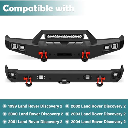 Yzona S-XBCB-0023-0024-FBM Suorto Front & Rear Bumper Compatible With 99-04 Land Rover Discovery 2 Rock Crawler Bumper thumb #1