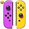 Replacement Controllers for Switch Left and Right Wireless Hall Effect TMR Controllers No Drifting Compatible with Nintendo Switch OLED Lite with 6-Axis Gyro Wake-up Vibration Yellow And Purple