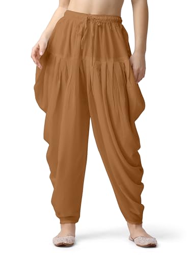 Image of Mehrang Loose Fit Rayon Dhoti Pant for Women Patiala Slawar Bottom Wear Harem Pants, Waist Free Size (26 Inch to 38 Inch)