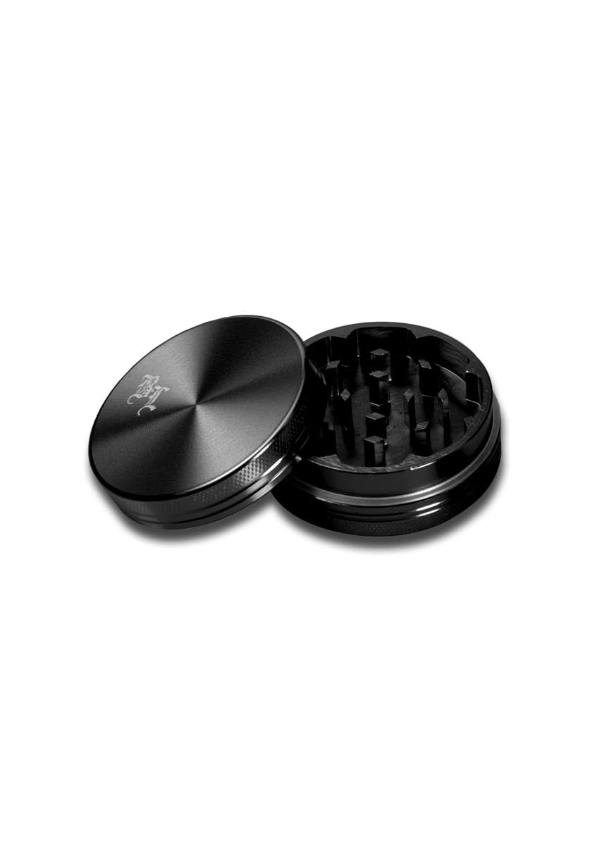 CNC Alu Grinder Black Leaf in alluminio mulino frantoio 2 pezzi Ø40 mm Patchouliworld Durchmesser: Ø40mm argento