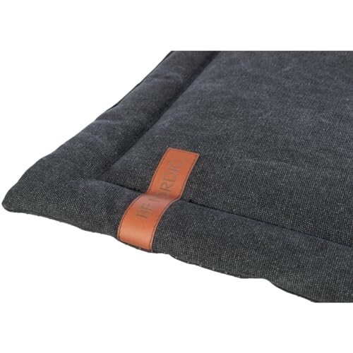 TRIXIE Liegematte BE Nordic Föhr 70x55 cm in schwarz – hochwertiges Hundebett für mittelgroße & kleine Hunde - große Hundedecke aus robustem Stoff in Canvas-Haptik - waschbar – 37438