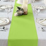 Efavormart Lime Green Premium Polyester Table Top Runner for Weddings Birthday Party Banquets Decor Fit Rectangle and Round Table