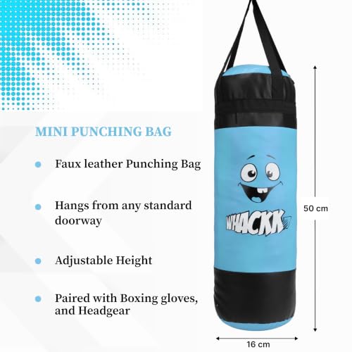 Image of WHACKK Junior Boxing Kit Light Blue| Boxing Set for Kids & Beginners | Lightweight Training Kit for Home Practice, Fitness & Self-Defence, Boys & Girls