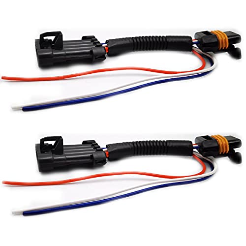 DEVMO 2pcs Compatible with Polaris RZR 900 1000 XP Turbo Tail Light Power Harness Whip Brake Light License Plate Rear Light Plug and Play 3 Wire Power Harness