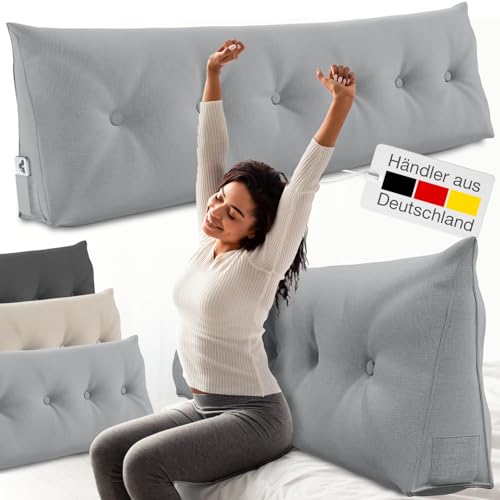 ELONEO Rückenkissen 160 cm breit, Keilkissen für...